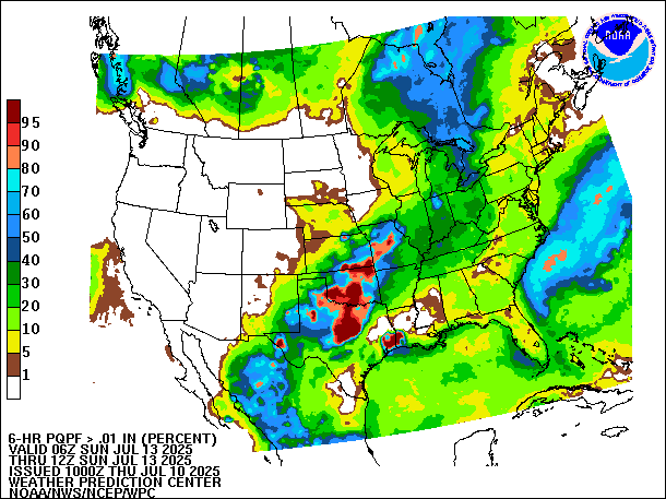 6-Hour PQPF valid 12Z July 13, 2025