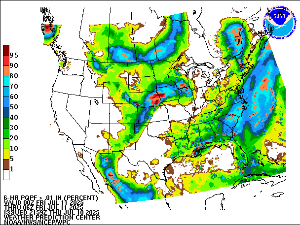 6-Hour PQPF valid 06Z July 11, 2025