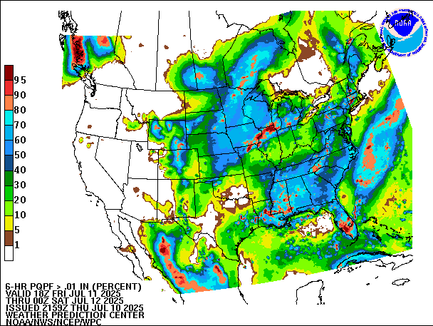 6-Hour PQPF valid 00Z July 12, 2025