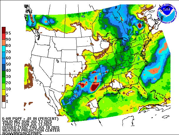 6-Hour PQPF valid 12Z July 13, 2025
