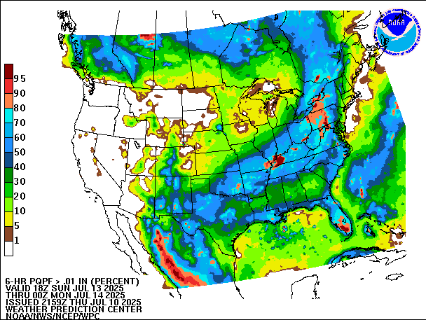 6-Hour PQPF valid 00Z July 14, 2025
