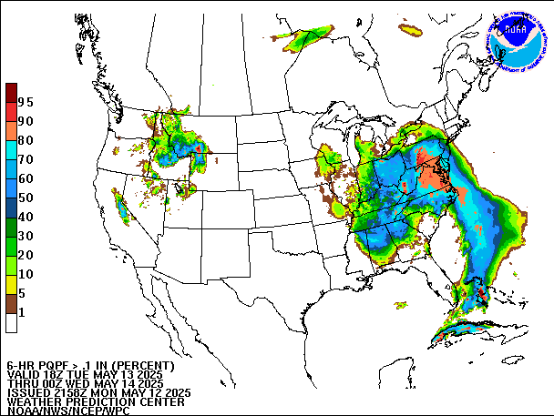 6-Hour PQPF valid 00Z May 14, 2025