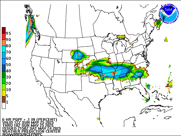 6-Hour PQPF valid 18Z May 25, 2025
