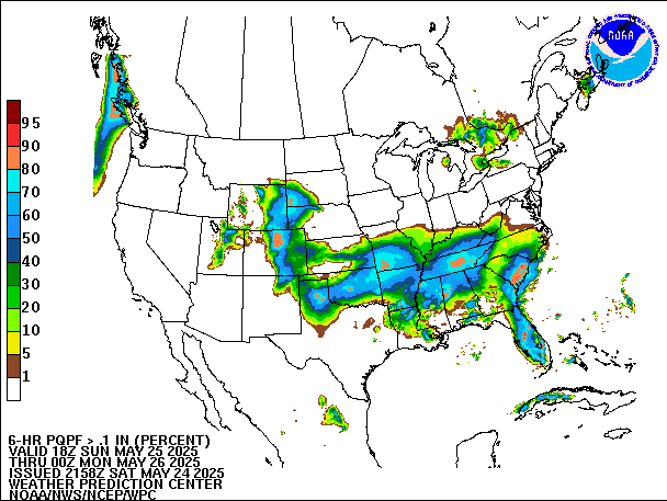 6-Hour PQPF valid 00Z May 26, 2025