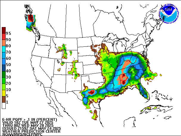 6-Hour PQPF valid 00Z May 28, 2025