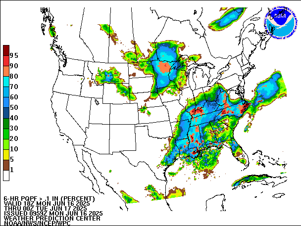 6-Hour PQPF valid 00Z June 17, 2025