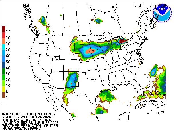 6-Hour PQPF valid 12Z June 25, 2025