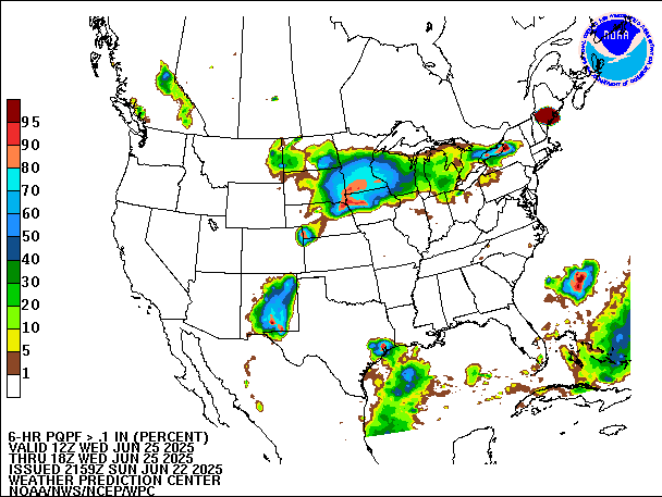 6-Hour PQPF valid 18Z June 25, 2025