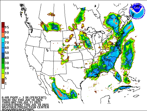 6-Hour PQPF valid 00Z July 11, 2025