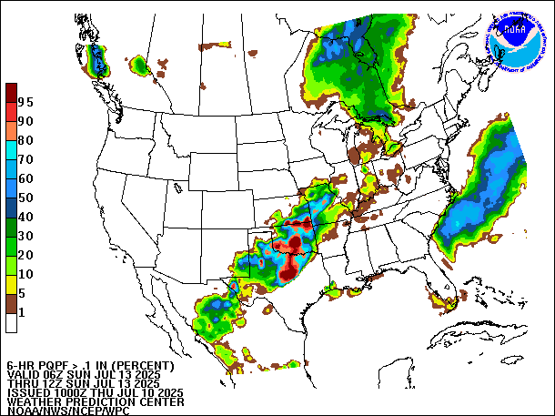 6-Hour PQPF valid 12Z July 13, 2025