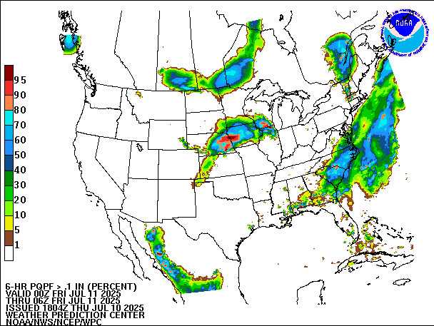 6-Hour PQPF valid 06Z July 11, 2025