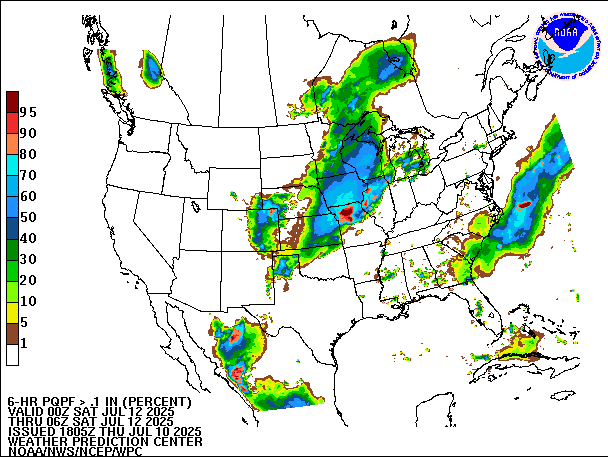 6-Hour PQPF valid 06Z July 12, 2025
