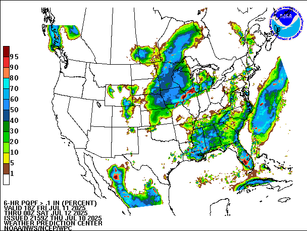 6-Hour PQPF valid 00Z July 12, 2025