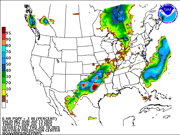 6-Hour PQPF valid 12Z July 13, 2025