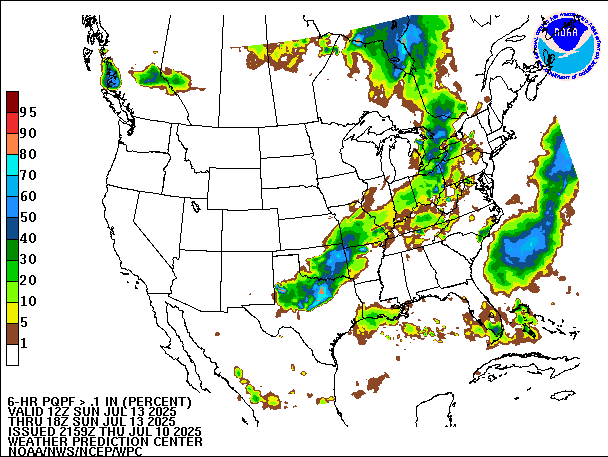 6-Hour PQPF valid 18Z July 13, 2025