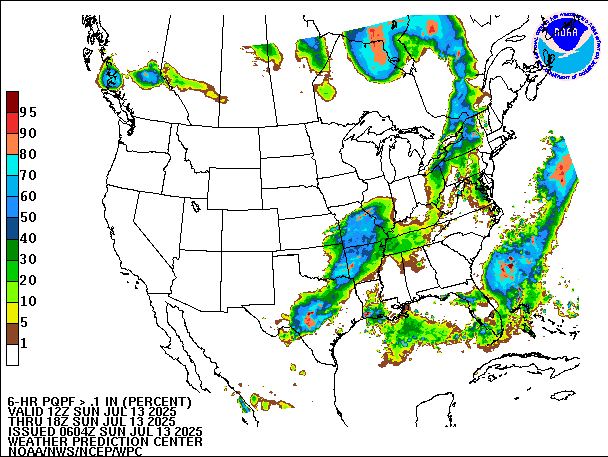 6-Hour PQPF valid 18Z July 13, 2025