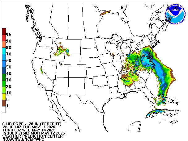 6-Hour PQPF valid 00Z May 14, 2025