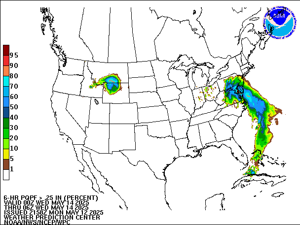 6-Hour PQPF valid 06Z May 14, 2025