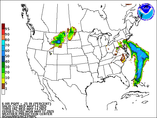 6-Hour PQPF valid 18Z May 14, 2025