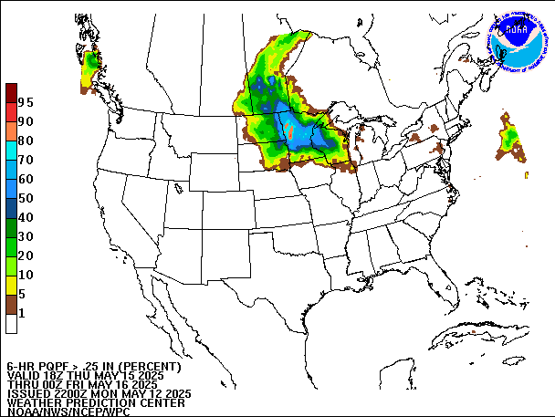 6-Hour PQPF valid 00Z May 16, 2025