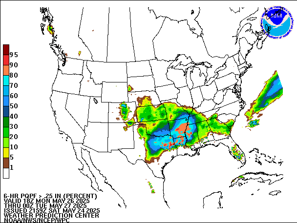 6-Hour PQPF valid 00Z May 27, 2025