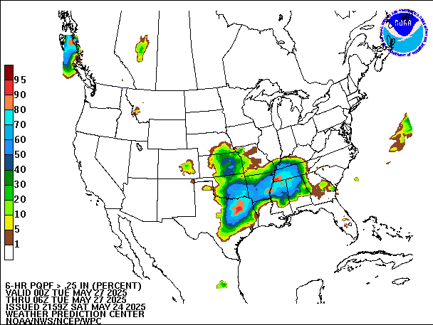 6-Hour PQPF valid 06Z May 27, 2025