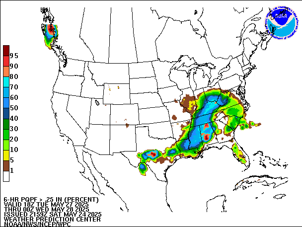 6-Hour PQPF valid 00Z May 28, 2025