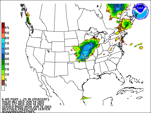 6-Hour PQPF valid 12Z June 18, 2025