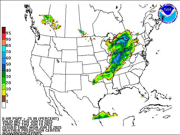 6-Hour PQPF valid 06Z June 19, 2025