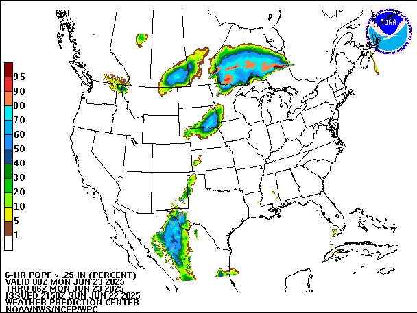 6-Hour PQPF valid 06Z June 23, 2025