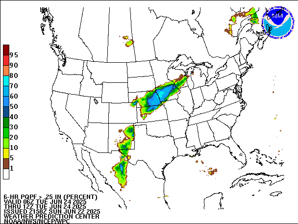 6-Hour PQPF valid 12Z June 24, 2025