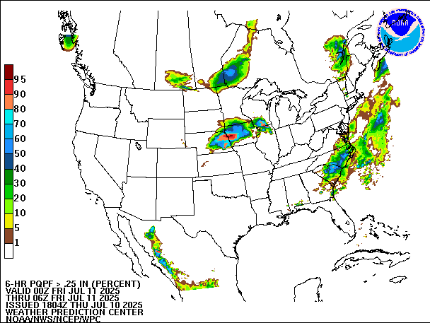 6-Hour PQPF valid 06Z July 11, 2025