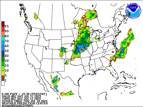 6-Hour PQPF valid 06Z July 12, 2025