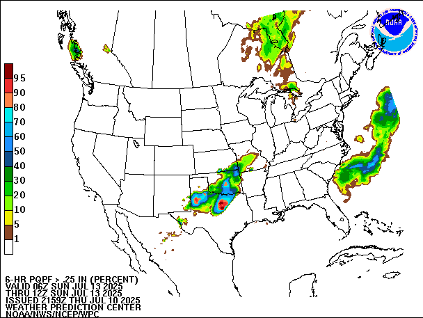 6-Hour PQPF valid 12Z July 13, 2025