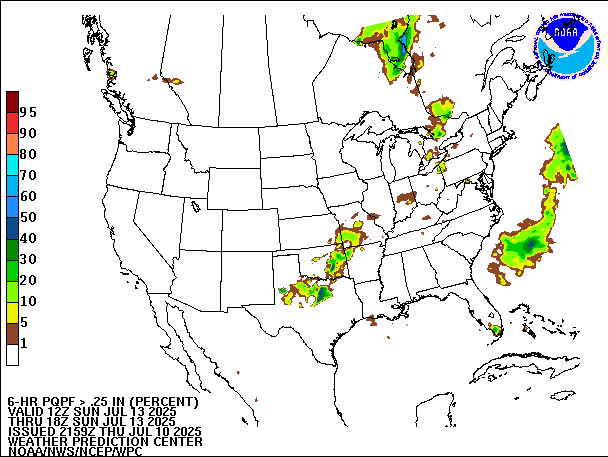 6-Hour PQPF valid 18Z July 13, 2025