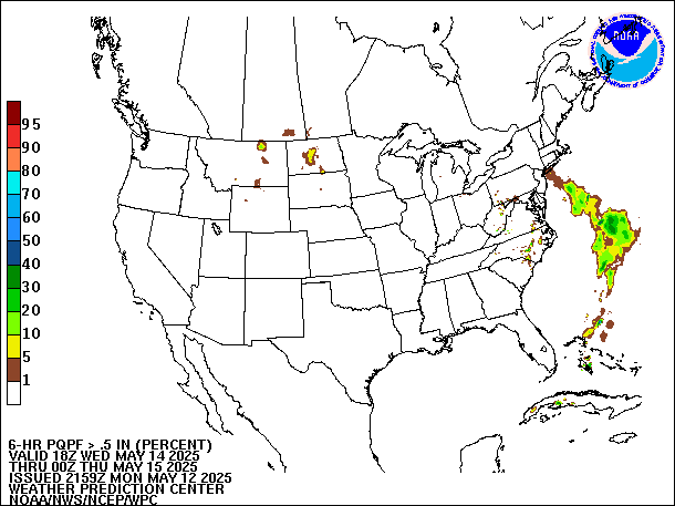 6-Hour PQPF valid 00Z May 15, 2025