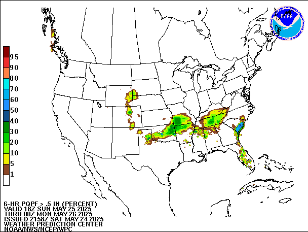 6-Hour PQPF valid 00Z May 26, 2025