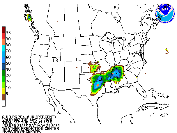 6-Hour PQPF valid 06Z May 27, 2025