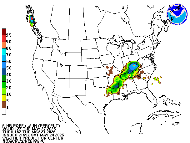 6-Hour PQPF valid 18Z May 27, 2025