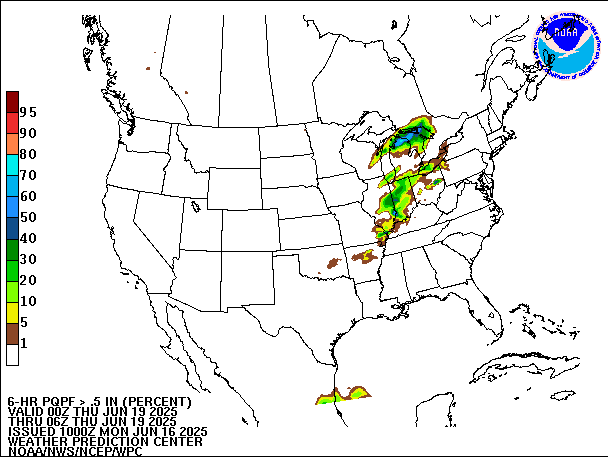 6-Hour PQPF valid 06Z June 19, 2025