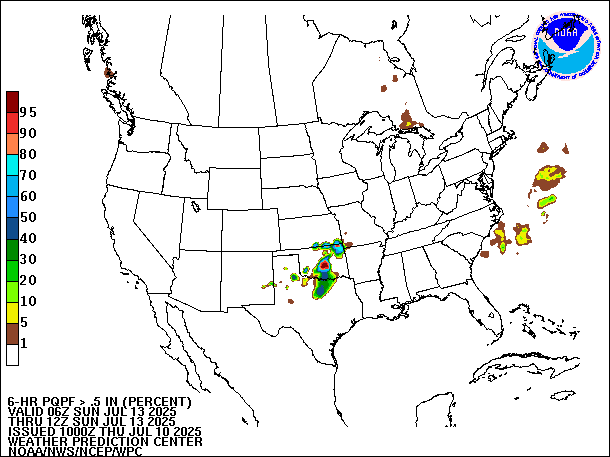 6-Hour PQPF valid 12Z July 13, 2025