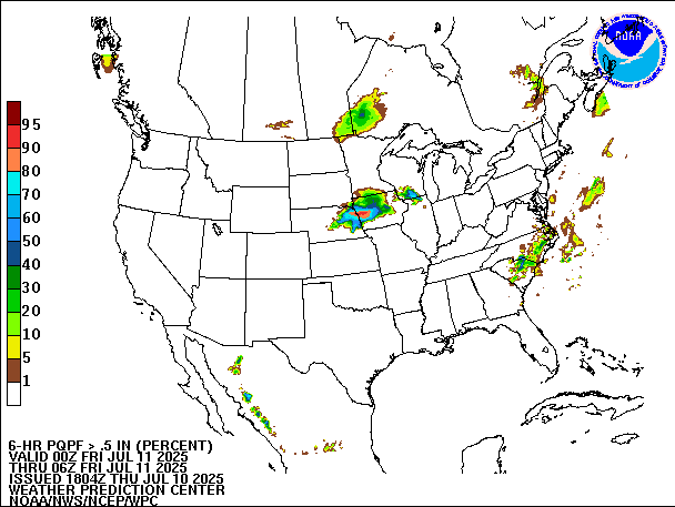 6-Hour PQPF valid 06Z July 11, 2025