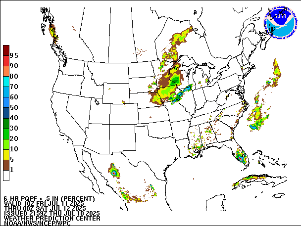 6-Hour PQPF valid 00Z July 12, 2025