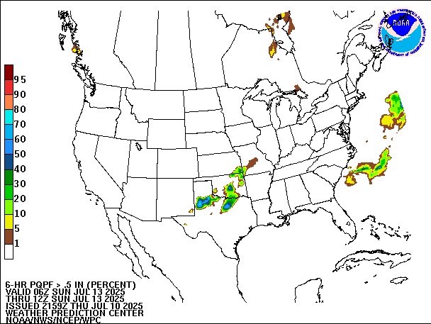 6-Hour PQPF valid 12Z July 13, 2025