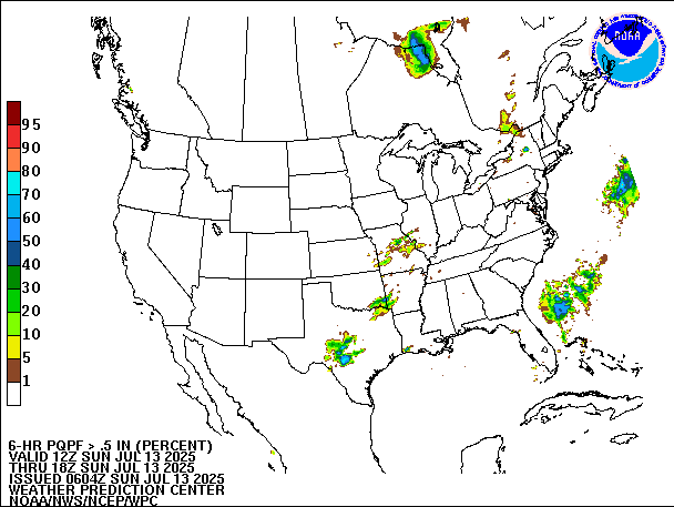 6-Hour PQPF valid 18Z July 13, 2025
