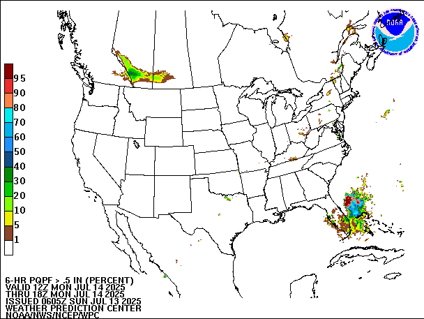 6-Hour PQPF valid 18Z July 14, 2025
