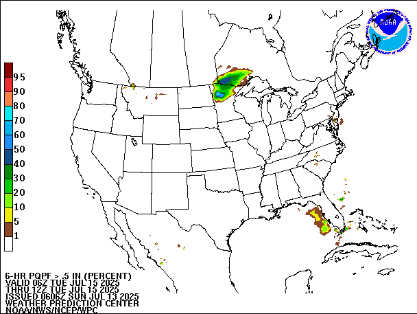 6-Hour PQPF valid 12Z July 15, 2025