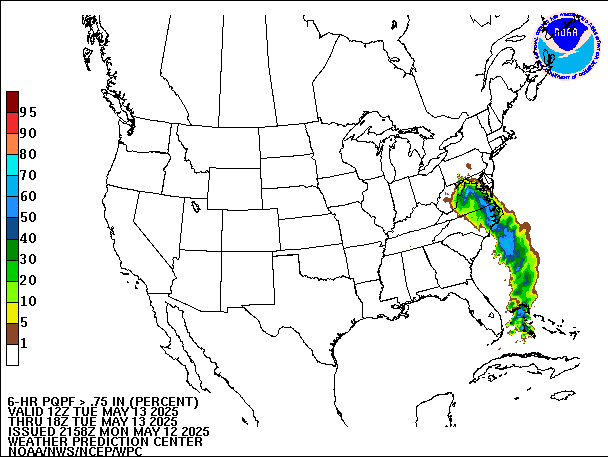 6-Hour PQPF valid 18Z May 13, 2025