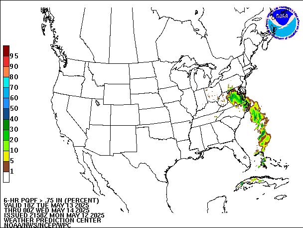 6-Hour PQPF valid 00Z May 14, 2025