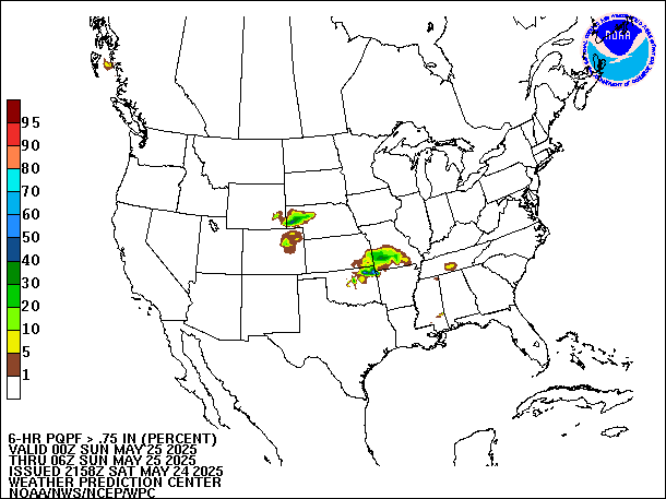 6-Hour PQPF valid 06Z May 25, 2025